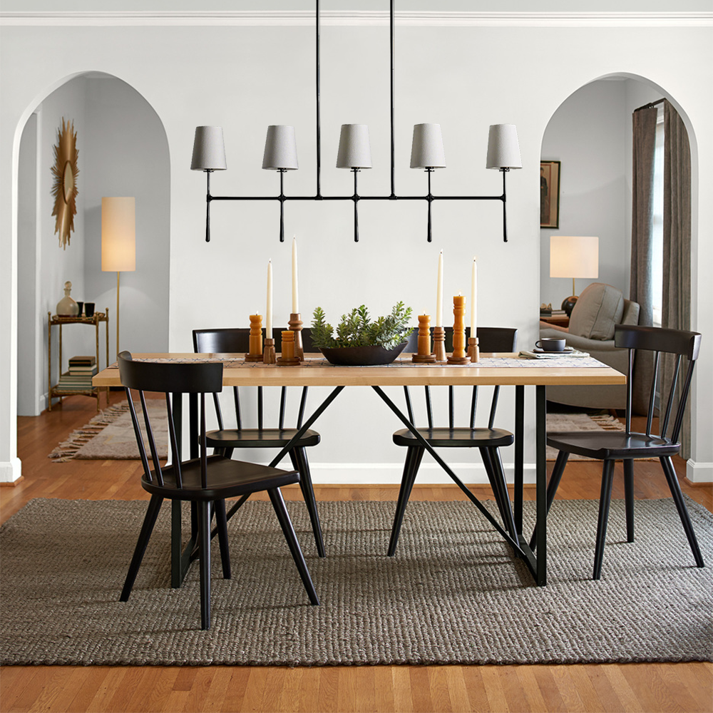 Rhodes Linear Chandelier 5/6 Light For Living Room-Vancei