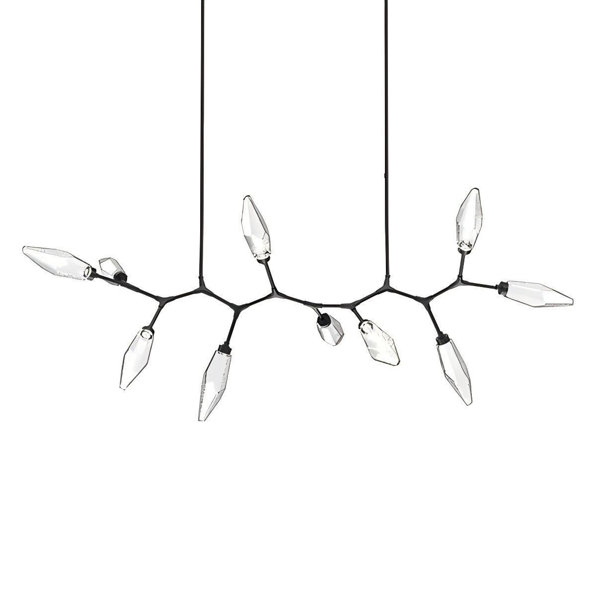 Rosy Crystal Modern Branch LED Linear Chandelier-Vancei