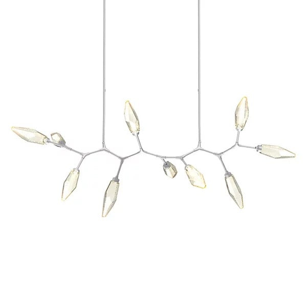 Rosy Crystal Modern Branch LED Linear Chandelier-Vancei