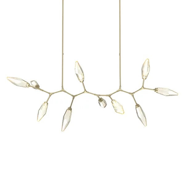 Rosy Crystal Modern Branch LED Linear Chandelier-Vancei