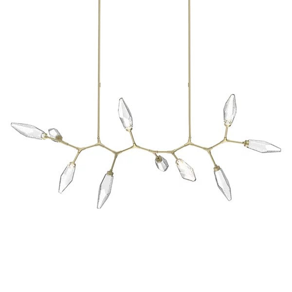 Rosy Crystal Modern Branch LED Linear Chandelier-Vancei