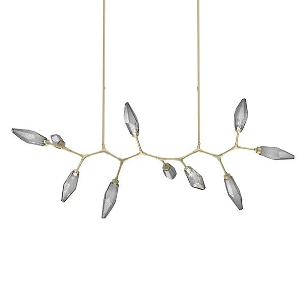 Rosy Crystal Modern Branch LED Linear Chandelier-Vancei