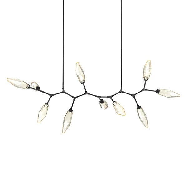 Rosy Crystal Modern Branch LED Linear Chandelier-Vancei