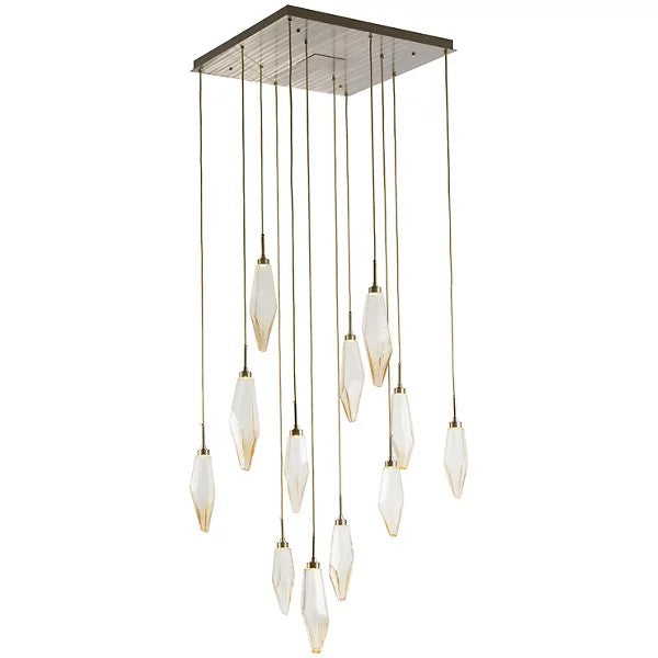Rosy Crystal Square Chandelier-Vancei