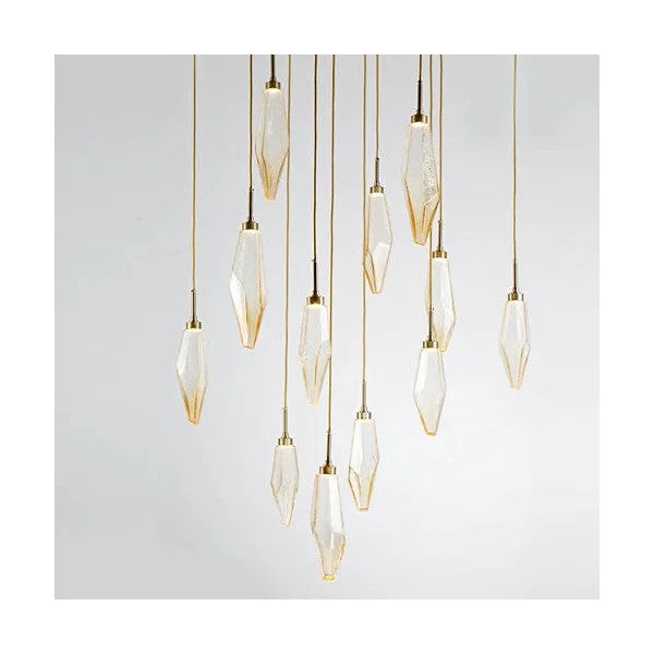 Rosy Crystal Square Chandelier-Vancei