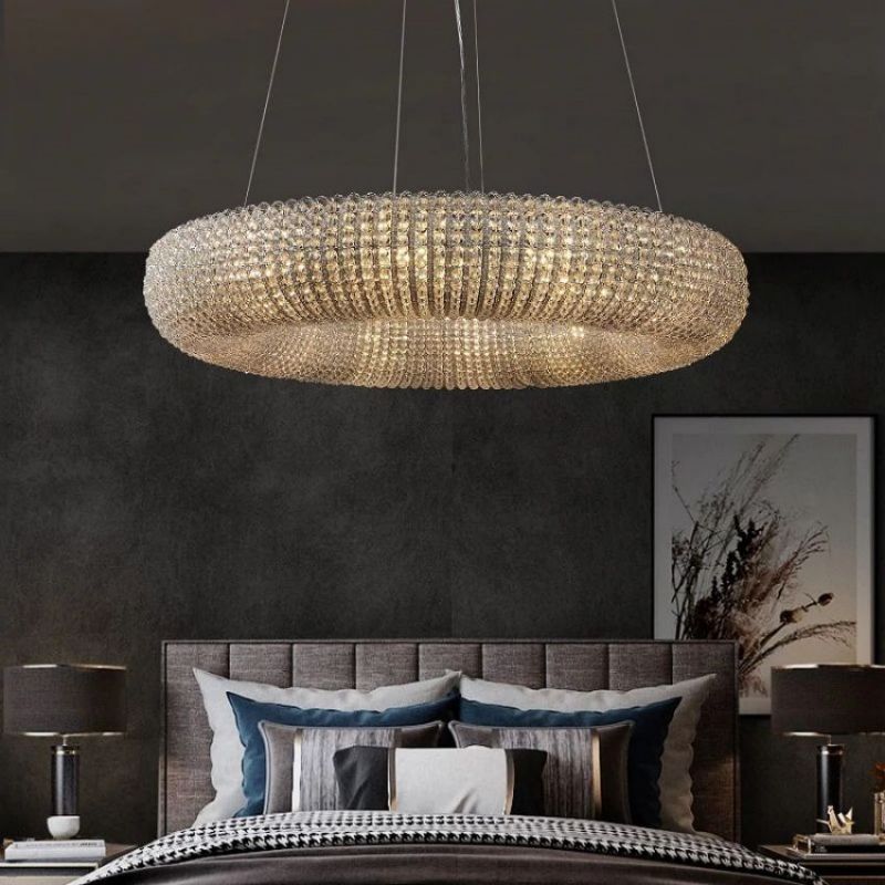 Lora Crystal Round Chandelier 32"-Vancei