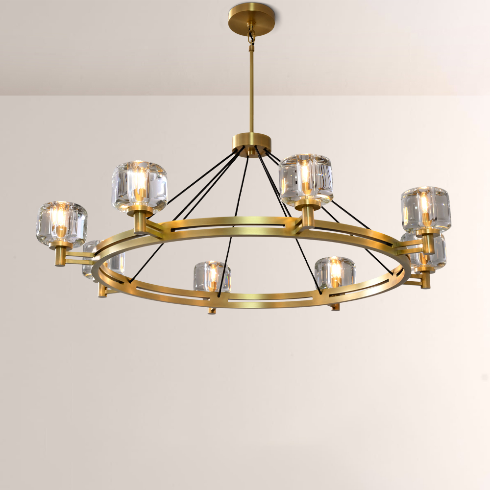 Kirsten Glass Round Chandelier  48"