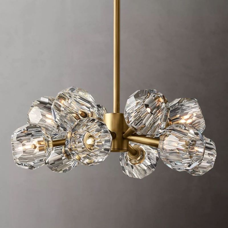 Balle Clear Crystal Round Chandelier 24"-Vancei