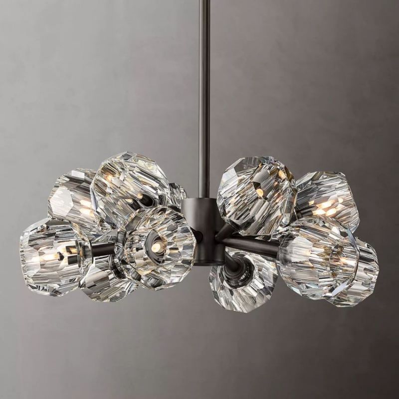 Balle Clear Crystal Round Chandelier 24"-Vancei