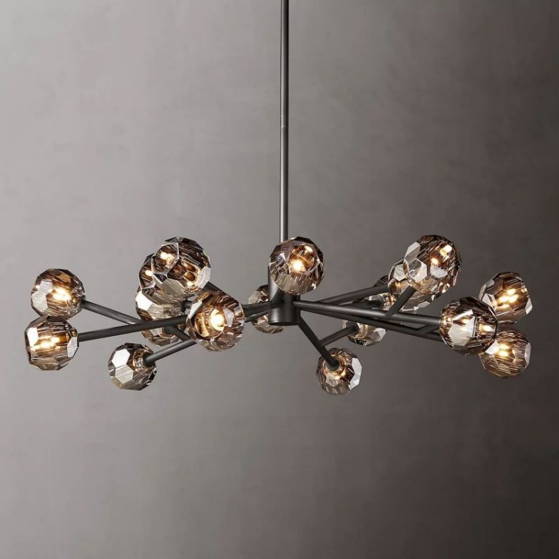Balle Smoke Crystal Round Chandelier 48"-Vancei