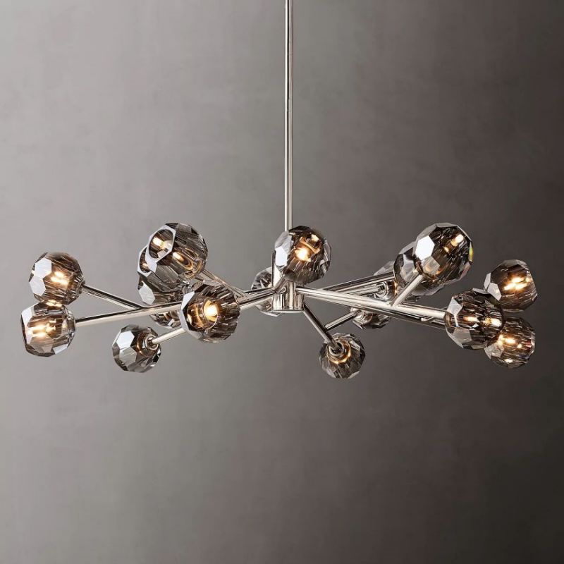 Balle Smoke Crystal Round Chandelier 48"-Vancei