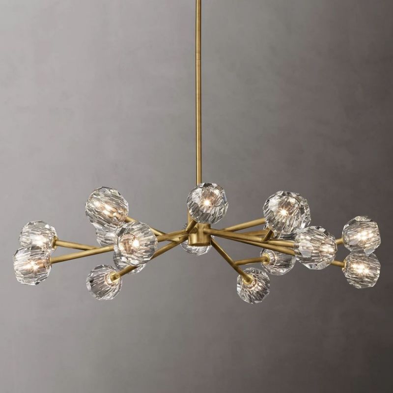 Balle Clear Crystal Round Chandelier 48"-Vancei