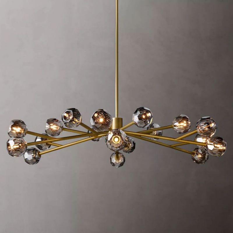 Balle Smoke Crystal Round Chandelier 60"-Vancei