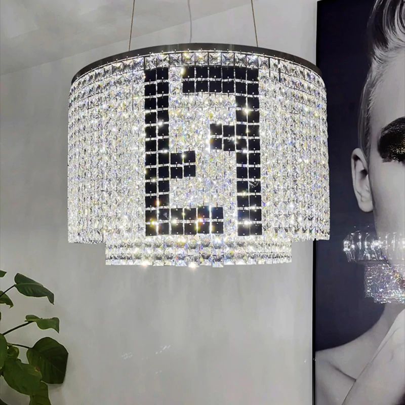 Fendi Round Crystal Chandelier-Vancei