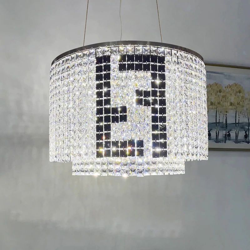 Fendi Round Crystal Chandelier-Vancei