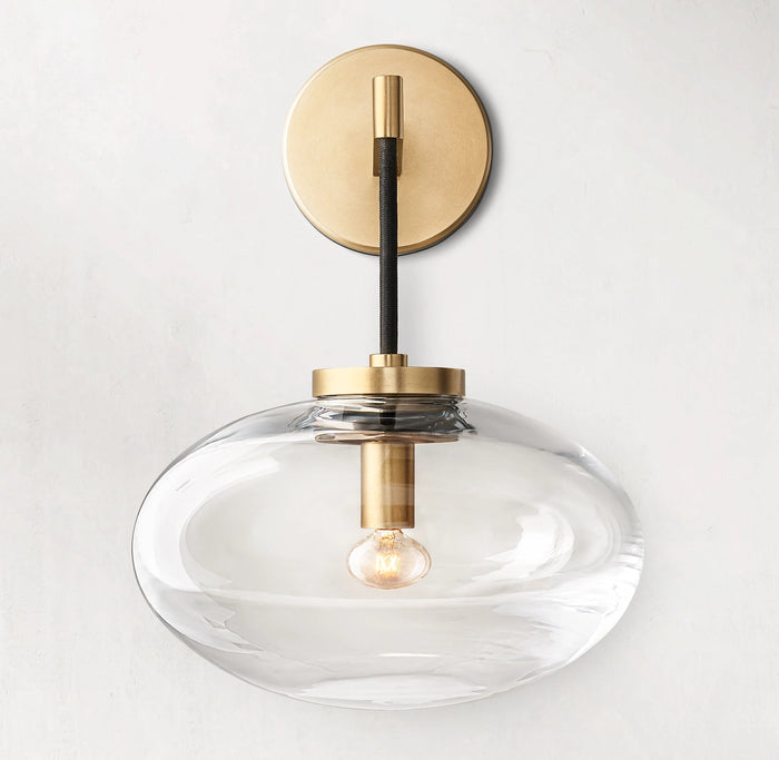 CABRETTE Clear Glass Wall Sconce-Vancei