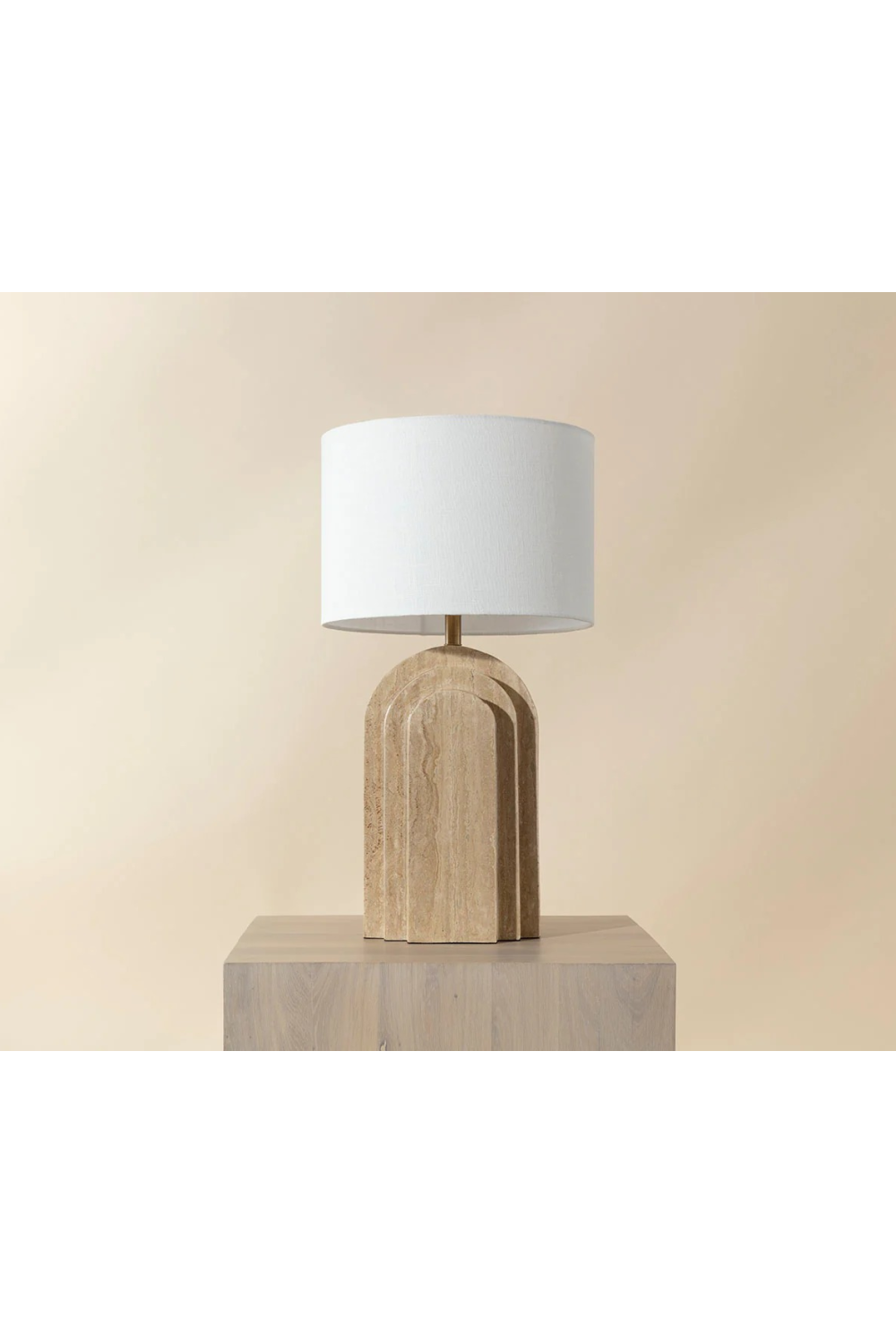 Arched Beige Travertine Table Lamp | Splendido Ancona
