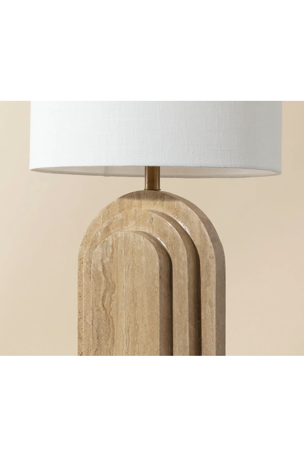 Arched Beige Travertine Table Lamp | Splendido Ancona