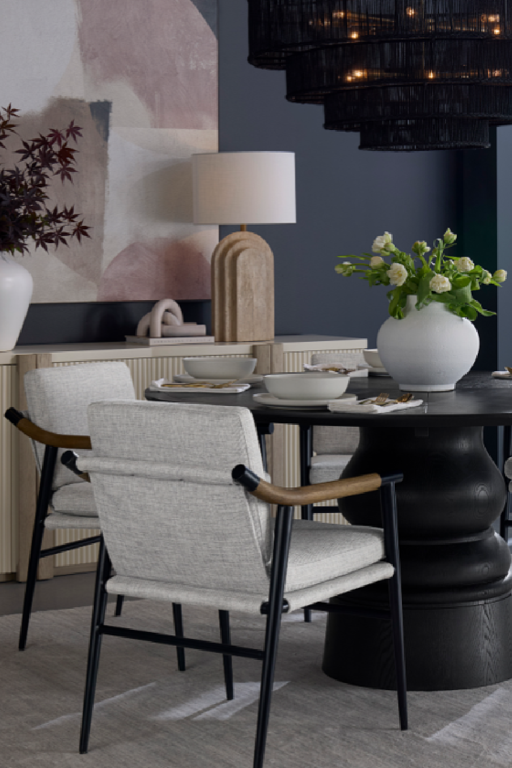 Arched Beige Travertine Table Lamp | Splendido Ancona