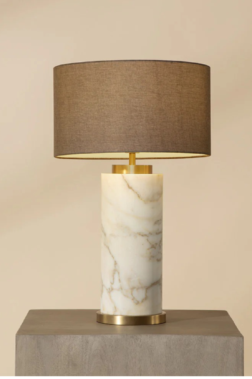 Gray Linen Marble Table Lamp | Splendido Apollolina