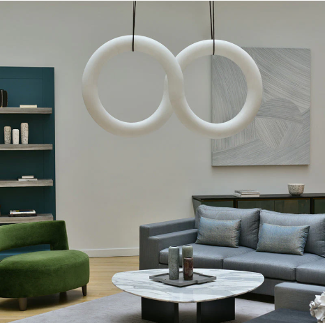 Ethereal Alabaster Chandelier For Living Room