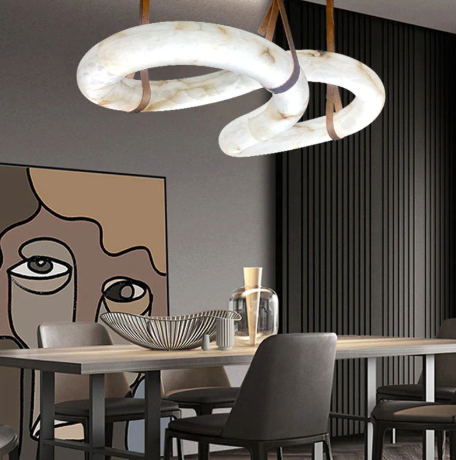 Ethereal Contemporary Nordic Alabaster Chandelier
