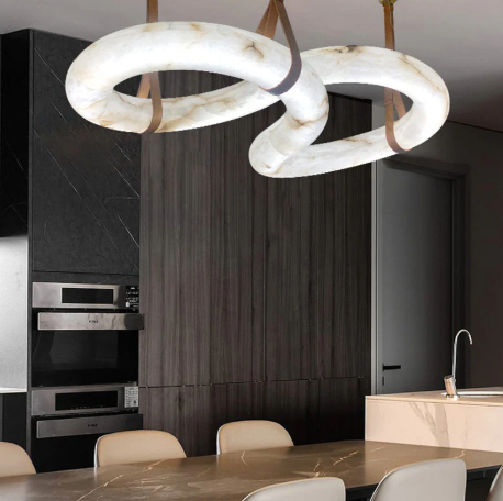 Ethereal Contemporary Nordic Alabaster Chandelier