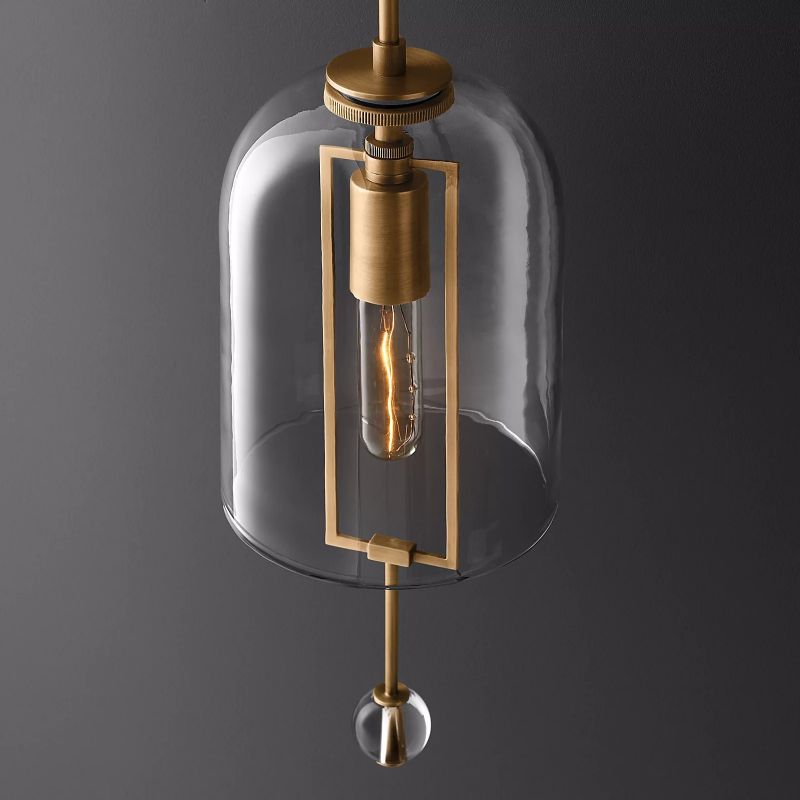 Sophia Brass Small Wall Sconce With Glass Shade-Vancei