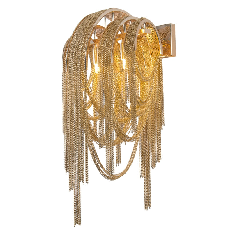 Sophian Aluminum Chain Tassel Wall Sconce-Vancei