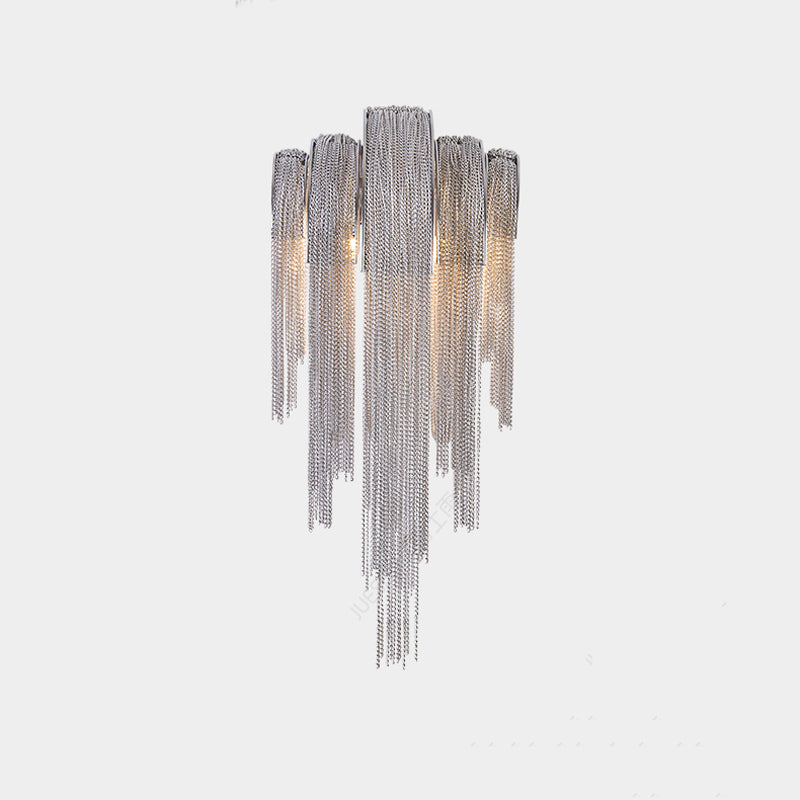 Sophian Aluminum Chain Tassel Wall Sconce-Vancei