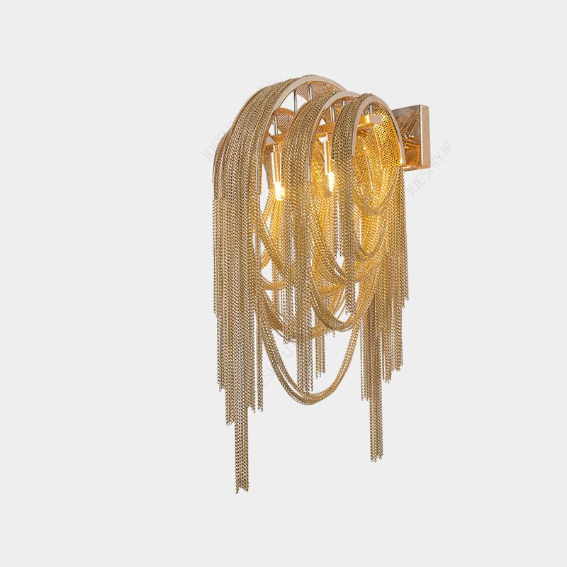 Sophian Aluminum Chain Tassel Wall Sconce-Vancei