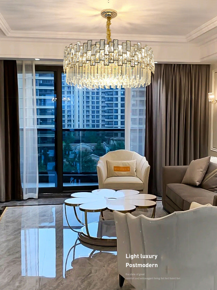 Palo clear Crystal Round Chandelier-Vancei