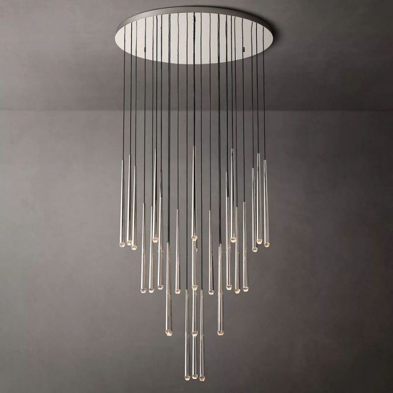 Charlotte Meteor Shower Round Tapered Tubular Chandelier 48"-Vancei