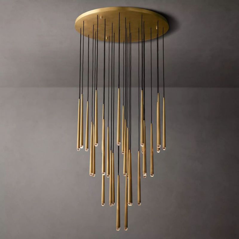 Charlotte Meteor Shower Round Tapered Tubular Chandelier 48"-Vancei