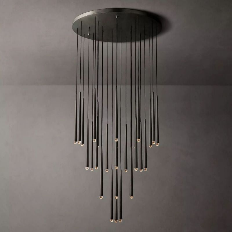 Charlotte Meteor Shower Round Tapered Tubular Chandelier 48"-Vancei
