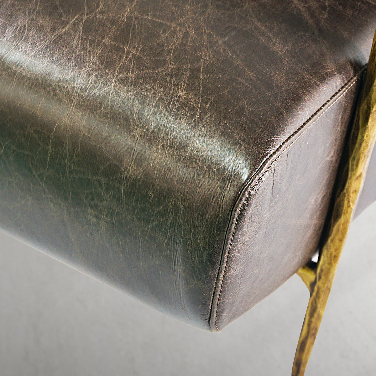 Thaddies Genuine Brown Leather Accent Chair-Vancei