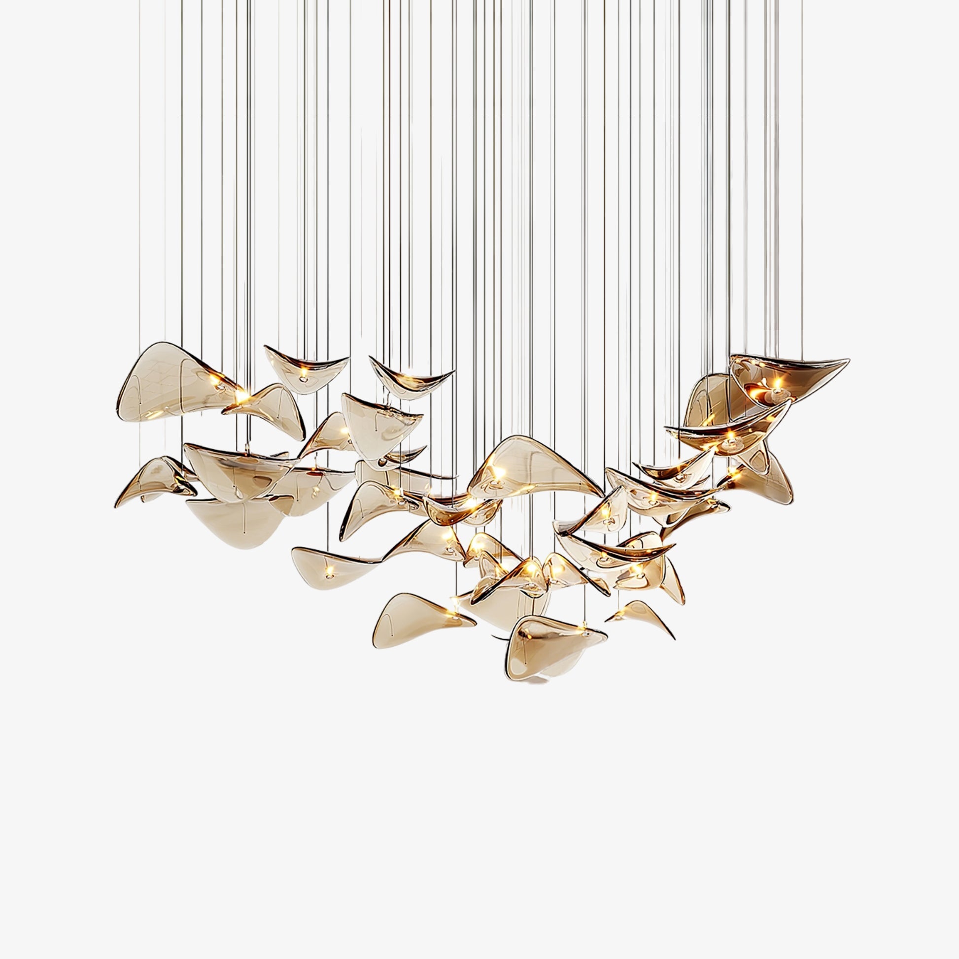 Wave Floating Leaf Chandelier-Vancei