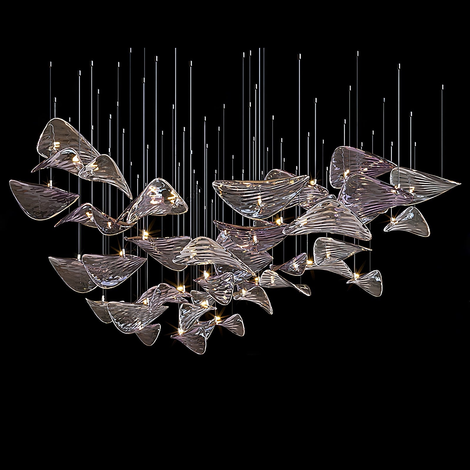 Wave Floating Leaf Chandelier-Vancei