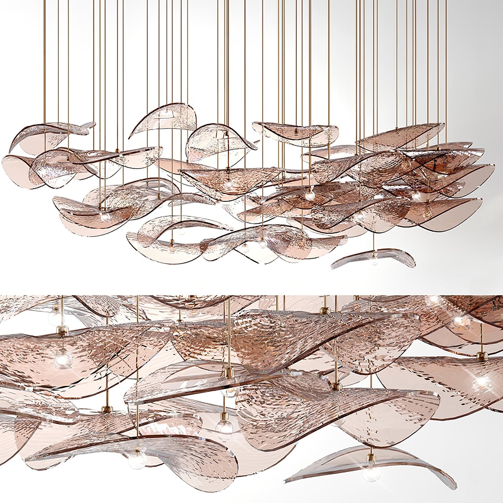 Wave Floating Leaf Chandelier-Vancei