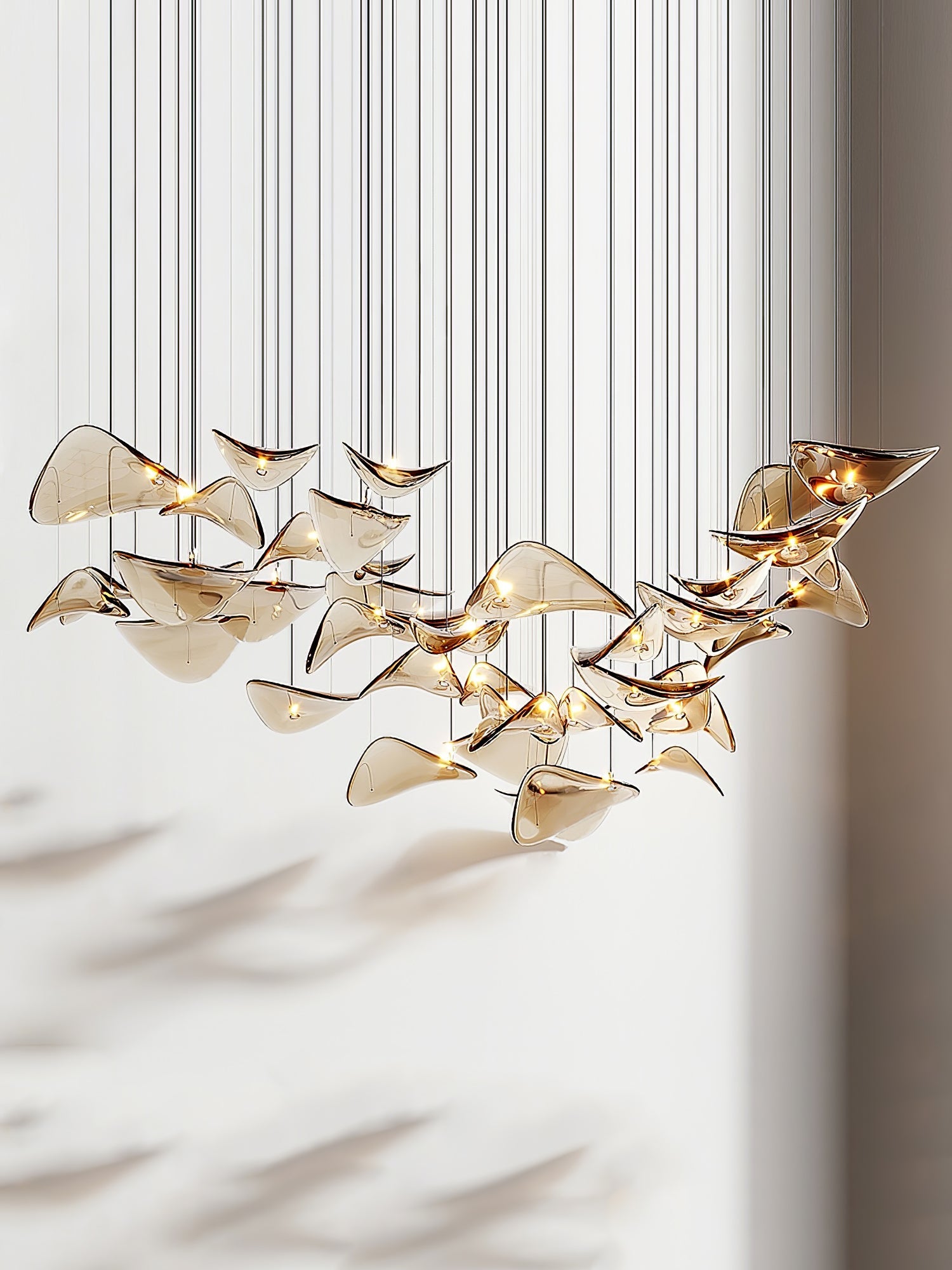 Wave Floating Leaf Chandelier-Vancei