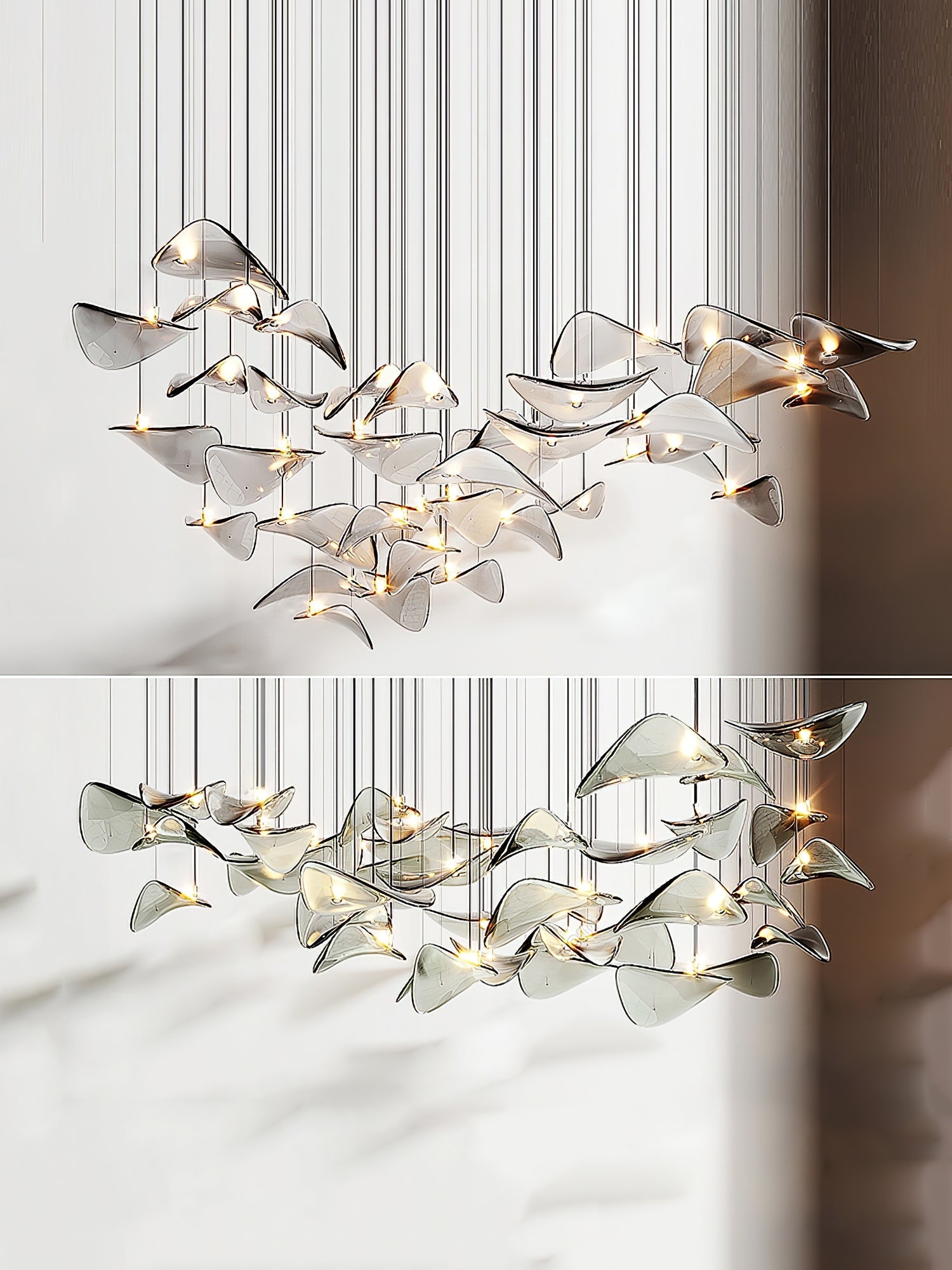 Wave Floating Leaf Chandelier-Vancei