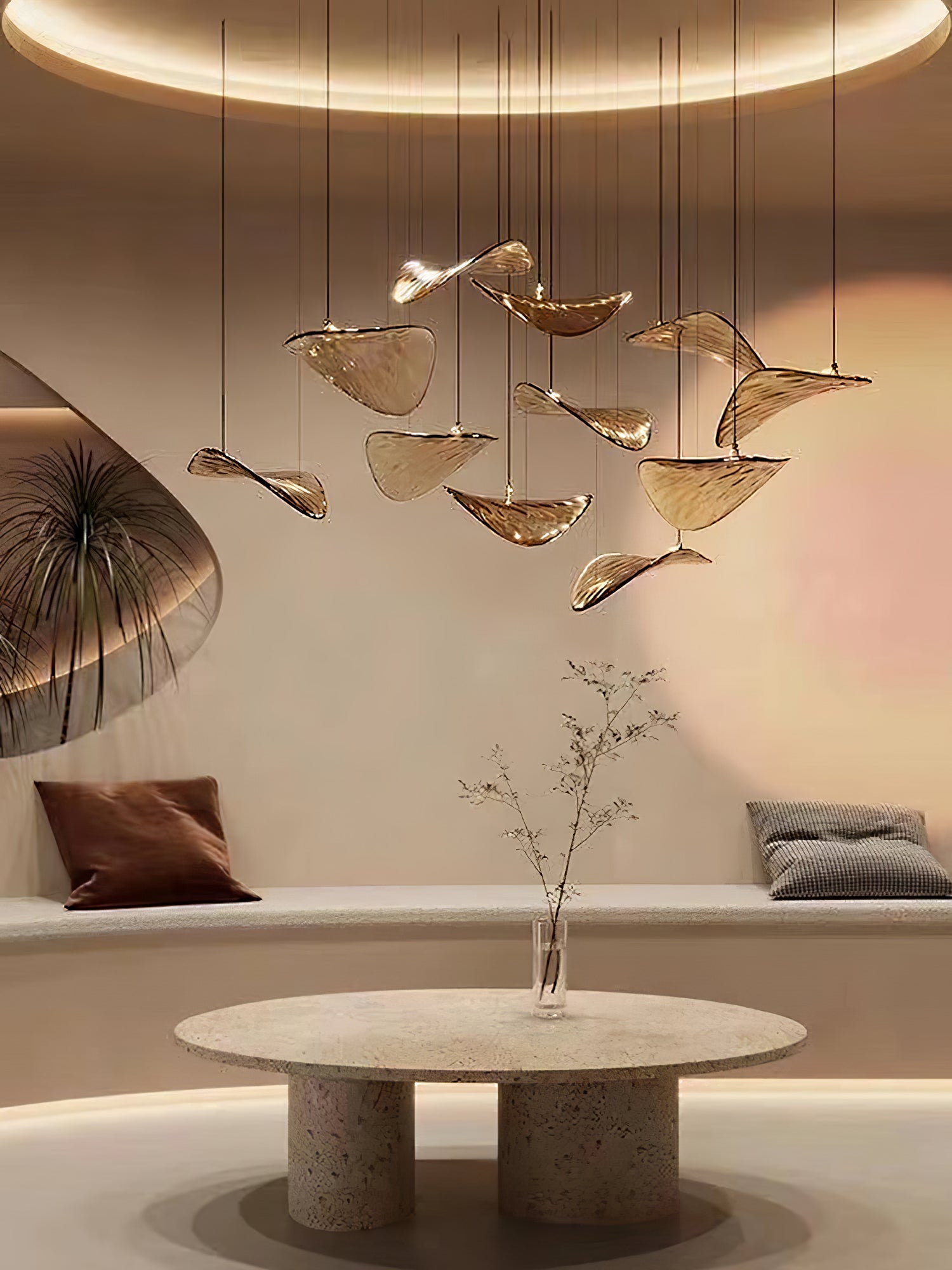 Wave Floating Leaf Chandelier-Vancei
