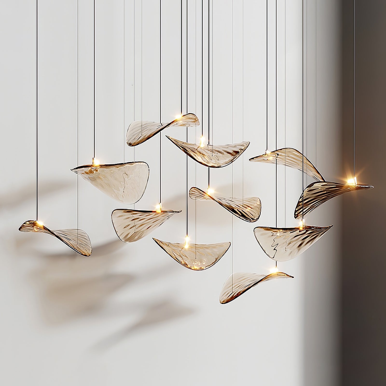 Wave Floating Leaf Chandelier-Vancei
