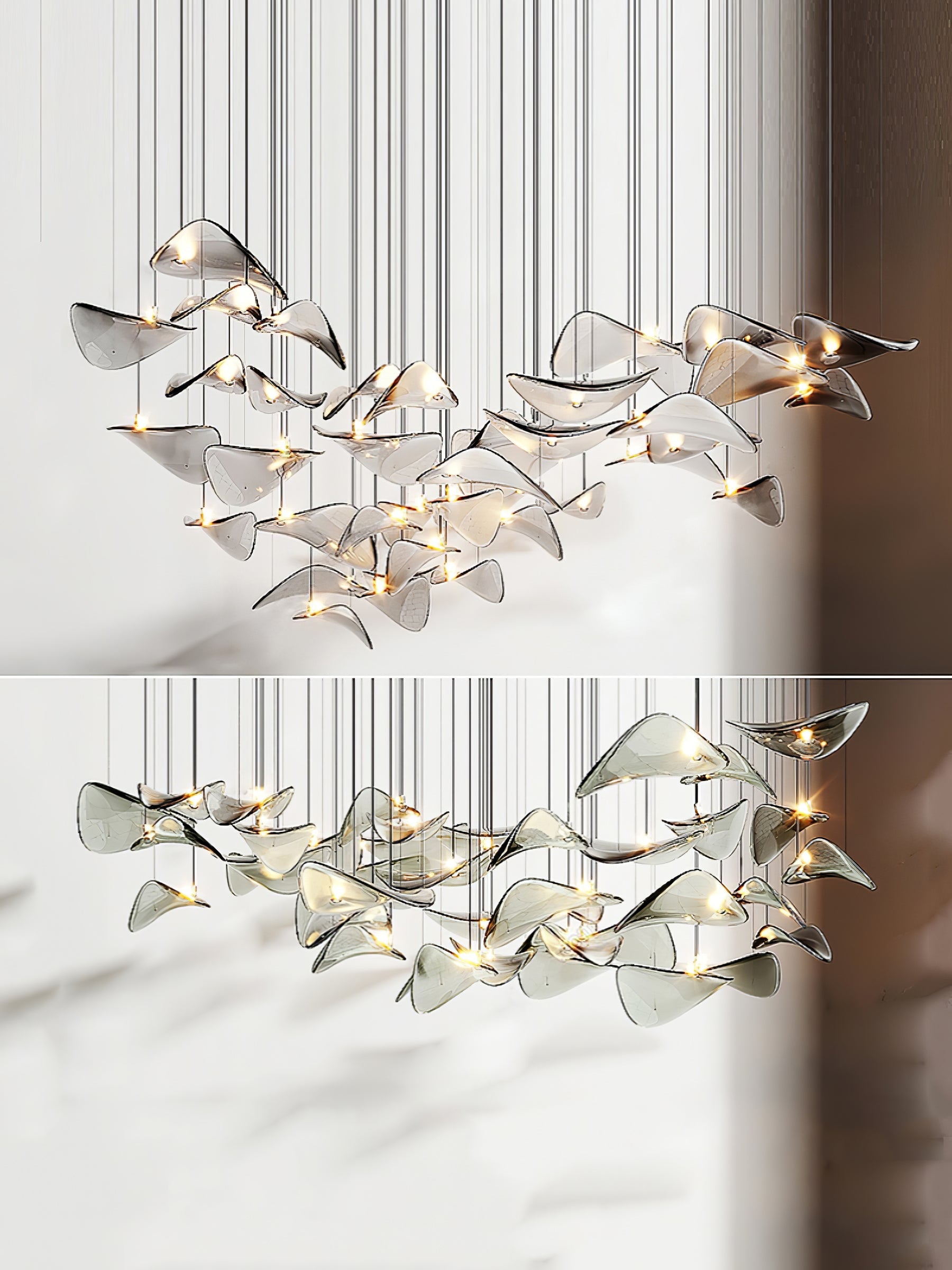 Wave Floating Leaf Chandelier-Vancei