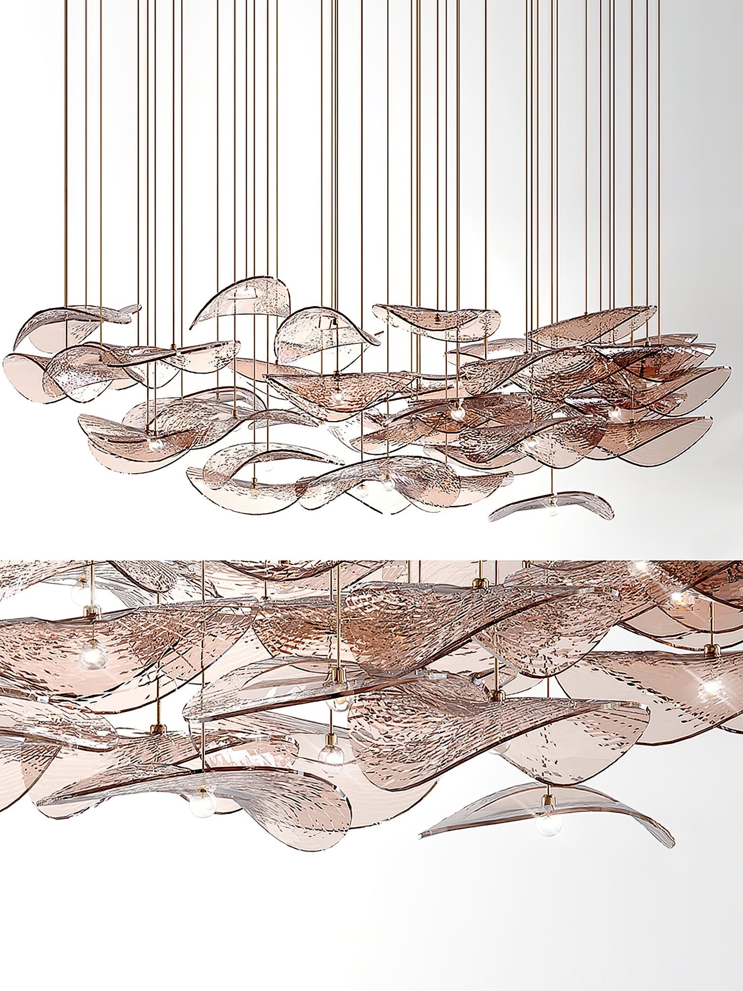 Wave Floating Leaf Chandelier-Vancei