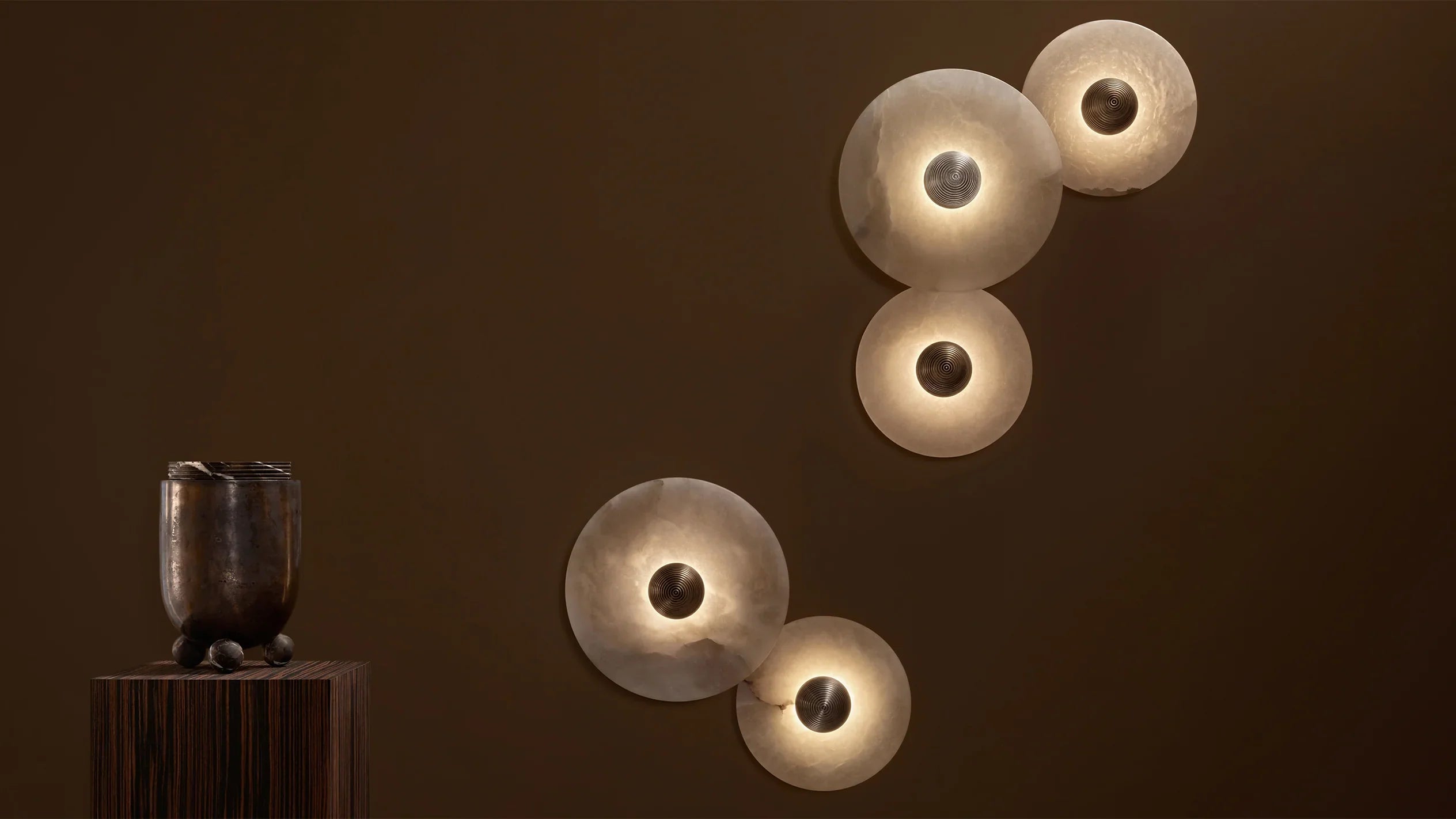 Median Alabaster Flush mount Wall Sconce