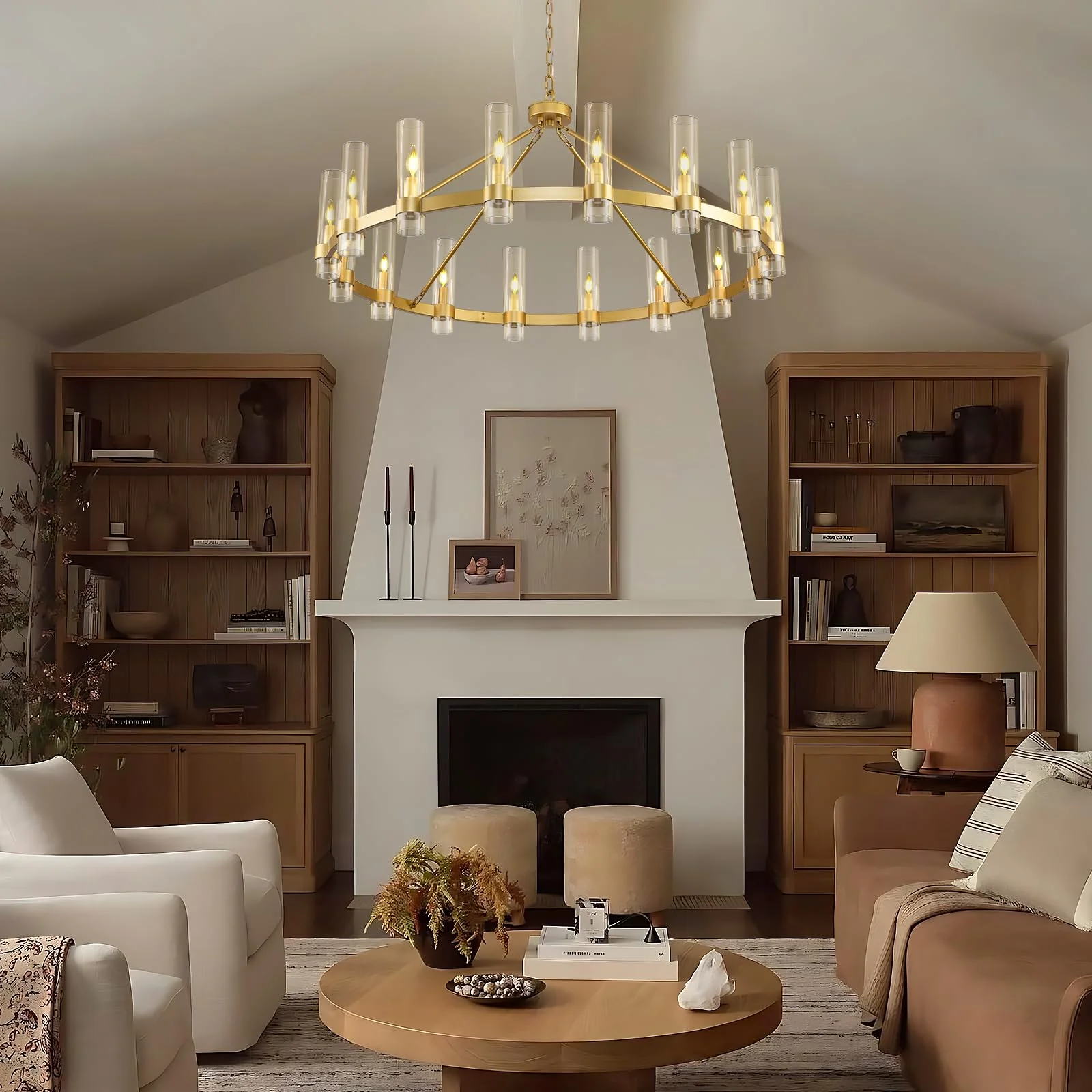 Modern Glass Round Chandelier 48“D