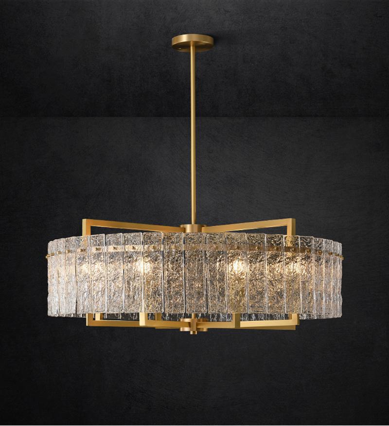 Classic Moire Crystal Round Chandelier-Vancei