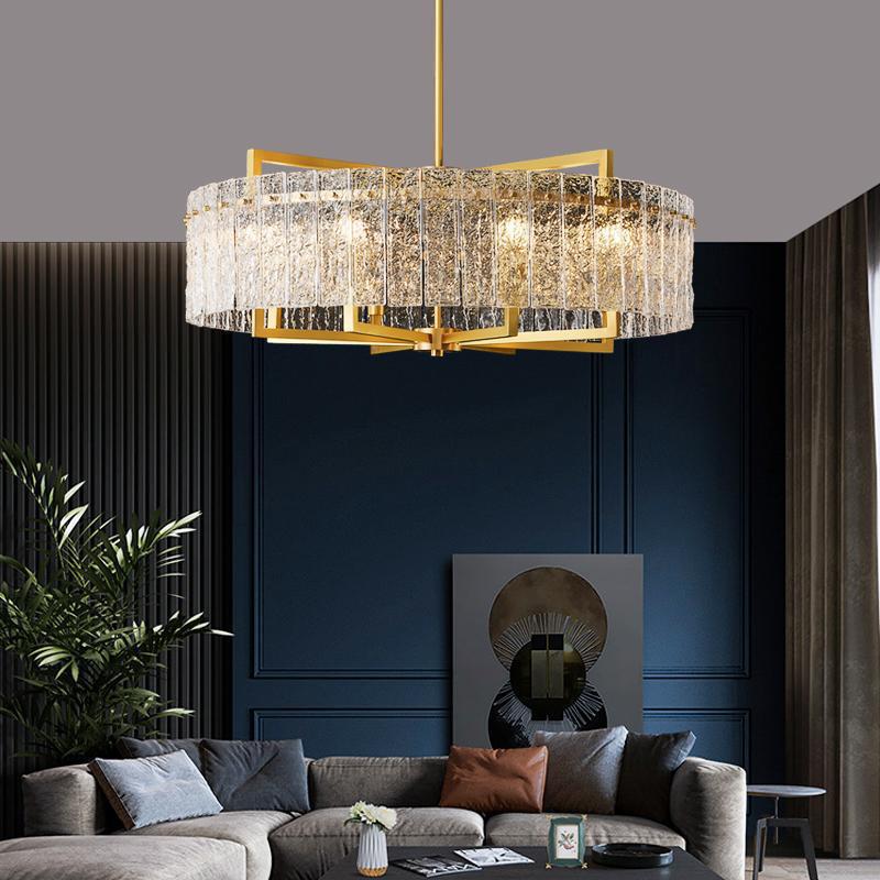 Classic Moire Crystal Round Chandelier-Vancei
