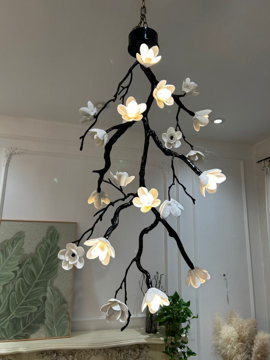 Aura Flora Large Long Branch Flower Chandelier